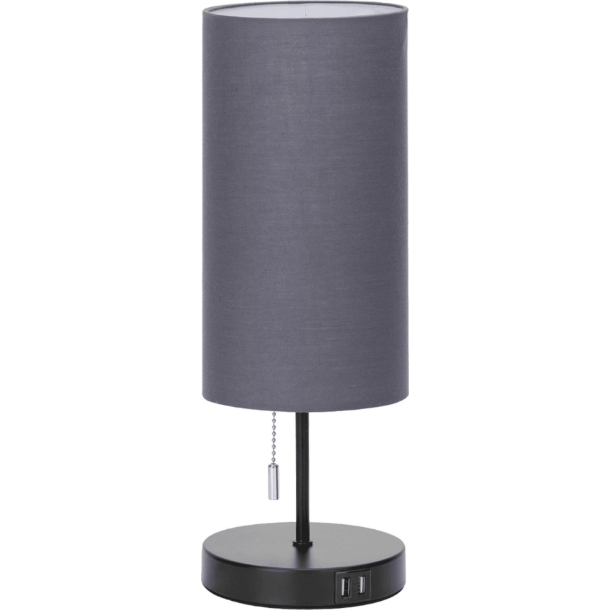 Aigostar - Laualamp USB pordiga 1xE27/40W/230V must