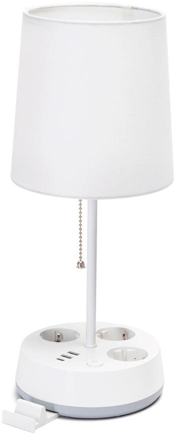 Aigostar - Laualamp USB portide ja pistikupesadega 1xE27/60W/230V valge