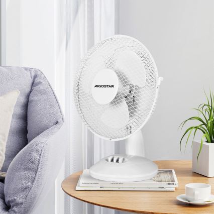 Aigostar - Lauaventilaator 20W/230V valge