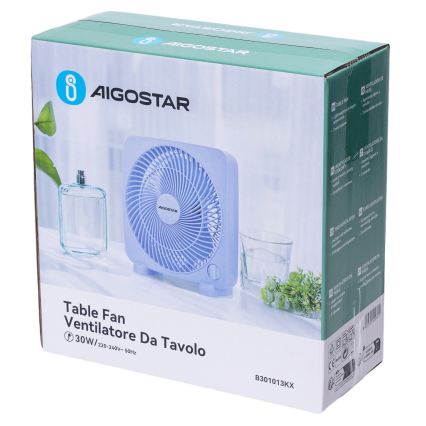 Aigostar - Lauaventilaator 30W/230V sinine
