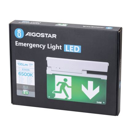 Aigostar - LED Avariivalgusti EMERGENCY EXIT LED/3,6W/230V 6500K 500mAh