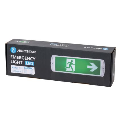 Aigostar - LED Avariivalgusti EMERGENCY EXIT LED/4W/230V IP65 6500K 600mAh