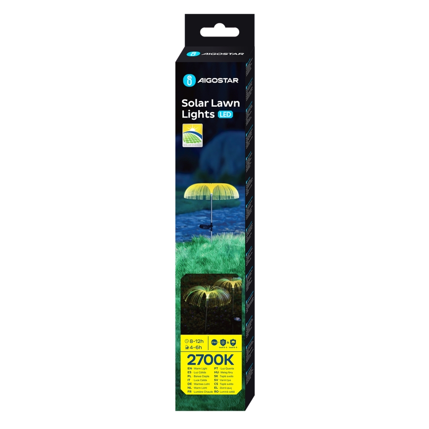 Aigostar - LED Dekoratiivne päikesepaneeliga valgusti LED/0,03W/1,2V 70cm 300 mAh 2700K IP44