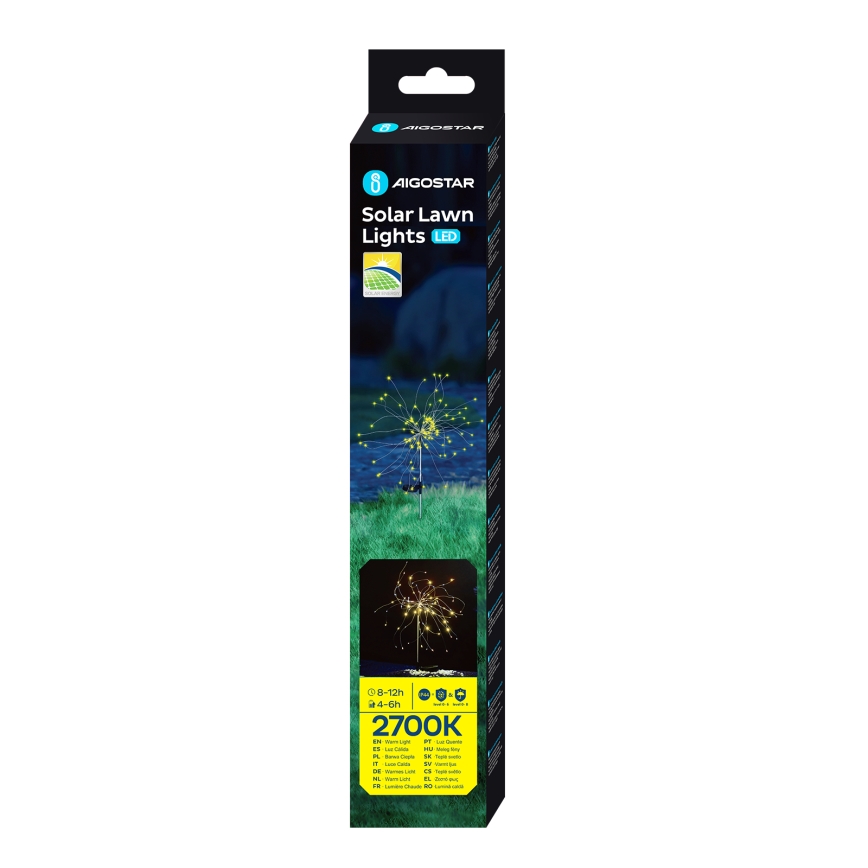 Aigostar - LED Dekoratiivne päikesepaneeliga valgusti LED/0,03W/1,2V 88,5cm 300 mAh 2700K IP44