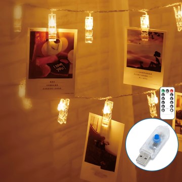 Aigostar - LED dekoratiivne valguskett 10xLED/5W/USB 5 m soe valge