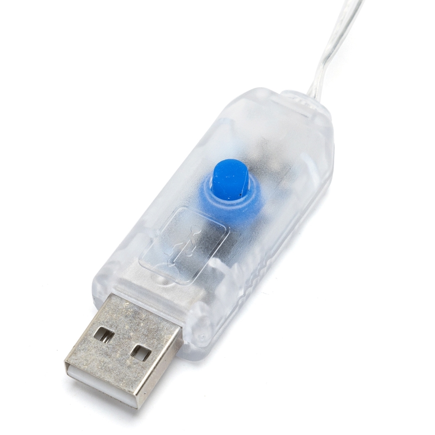 Aigostar - LED dekoratiivne valguskett 10×LED/5W/USB, 5 m, soe valge