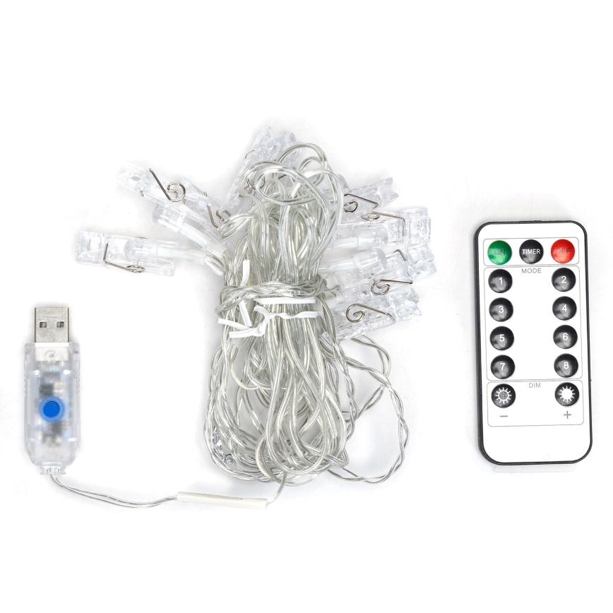 Aigostar - LED dekoratiivne valguskett 80xLED/5W/USB 13 m soe valge