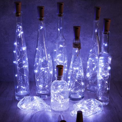 Aigostar - LED dekoratiivne valgusnöör pudelikorgiga 20xLED/3xLR44 2m külmvalge