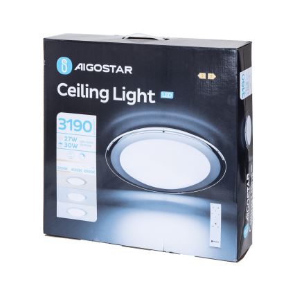 Aigostar - LED dimmereeritav laelamp LED/30W/230V 2700-6500K läbimõõt 42,9 cm kroom + kaugjuhtimispult