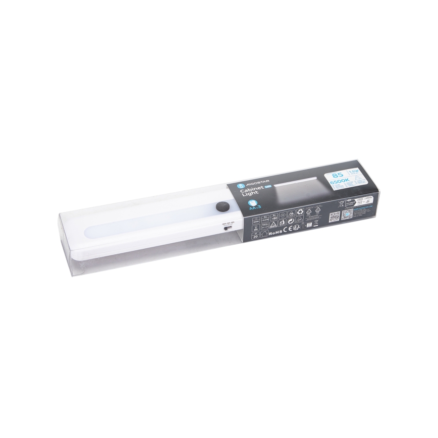 Aigostar - LED hämardatav kapivalgusti LED/1,5W/3xAA 6500K valge