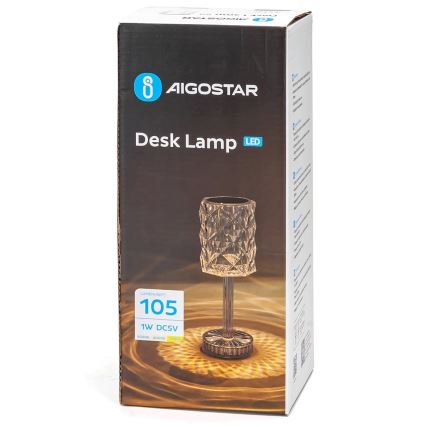 Aigostar - LED Hämardatav laetav laualamp LED/1W/5V 2700/4000/6500K 1800mAh 26 cm