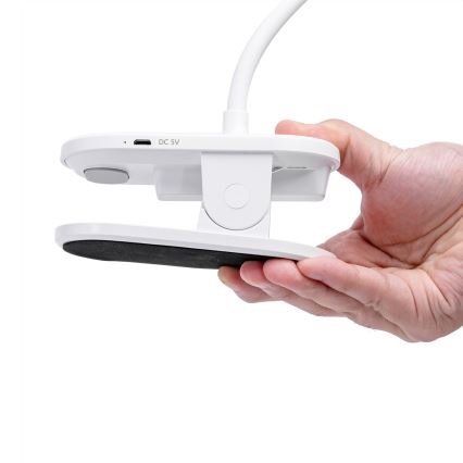Aigostar - LED Hämardatav laetav laualamp klambriga LED/2,5W/5V 1200mAh valge