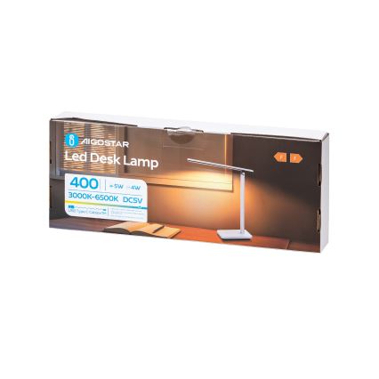 Aigostar - LED Hämardatav laetav laualamp LED/5W/5V 3000-6500K valge/must