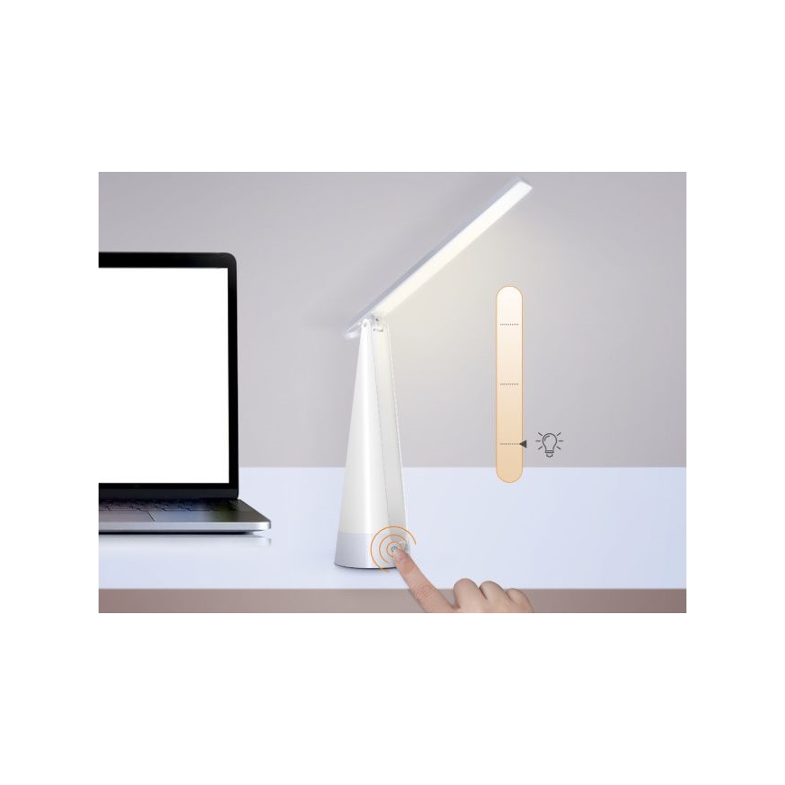 Aigostar - LED Hämardatav laetav laualamp LED/7W/5V 4000K 4400 mAh valge