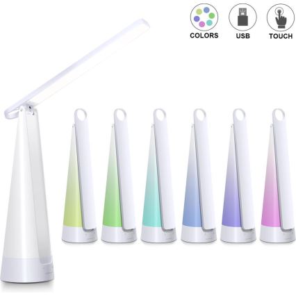 Aigostar - LED Hämardatav laetav laualamp LED/7W/5V 4000K 4400 mAh valge