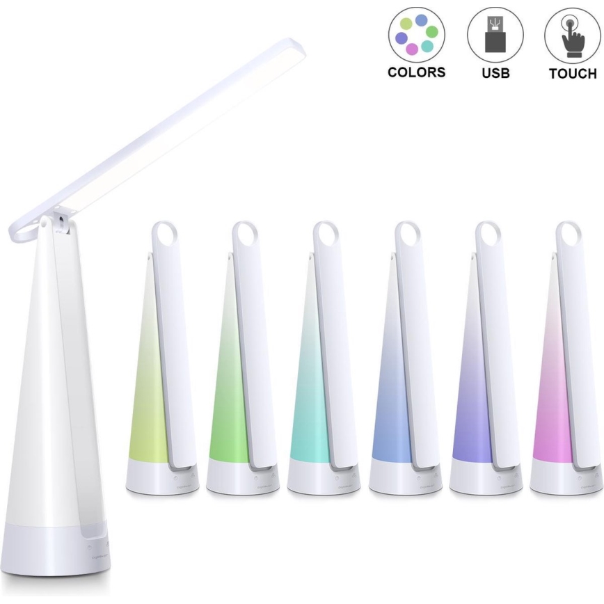 Aigostar - LED Hämardatav laetav laualamp LED/7W/5V 4000K 4400 mAh valge