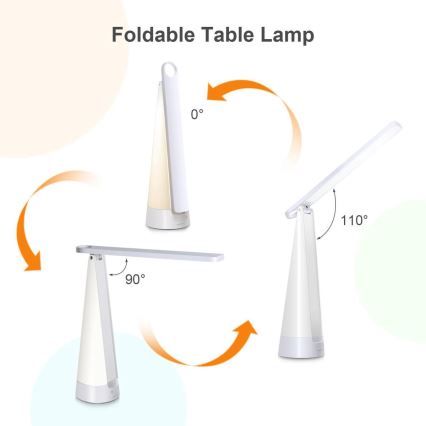 Aigostar - LED Hämardatav laetav laualamp LED/7W/5V 4000K 4400 mAh valge