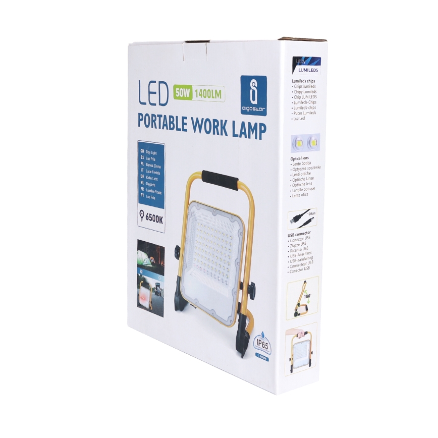 Aigostar - LED Hämardatav laetav prožektor LED/50W/5V 6500K IP65