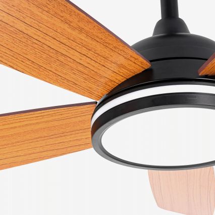 Aigostar - LED Hämardatav laeventilaator LED/20W/230V 2700-6500K 132cm beež + kaugjuhtimispult