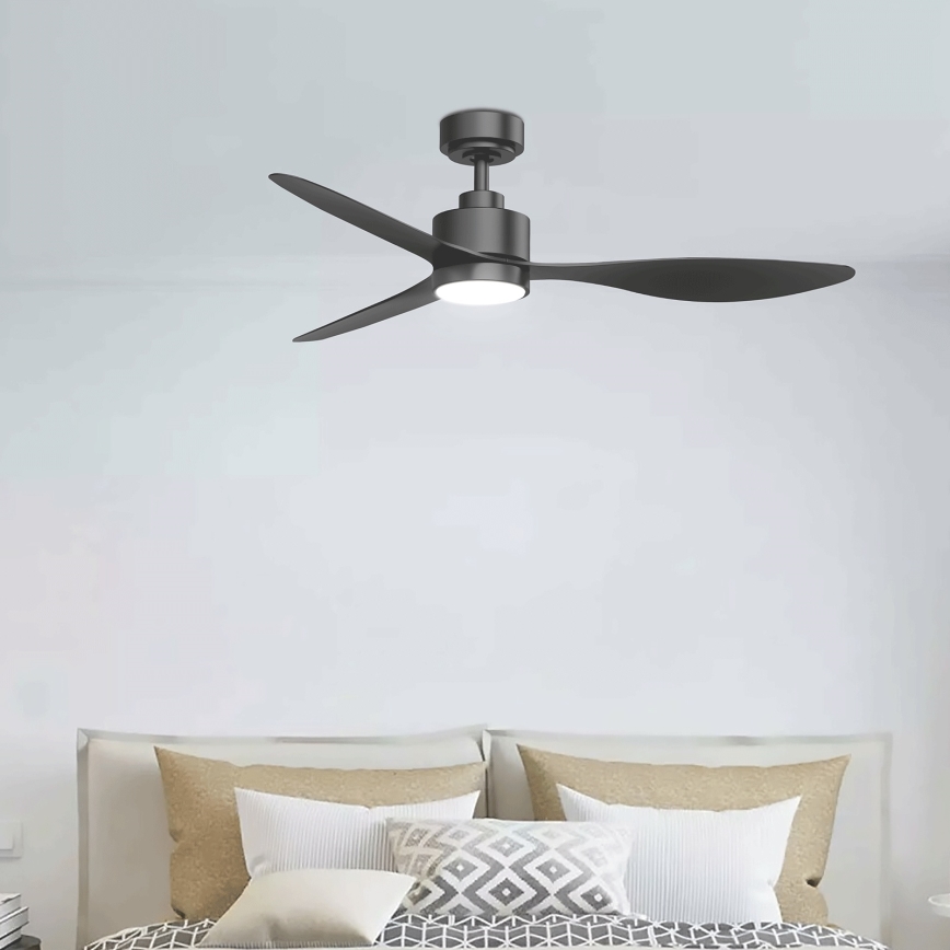 Aigostar - LED Hämardatav laeventilaator LED/20W/230V 2700-6500K 132cm must + kaugjuhtimispult