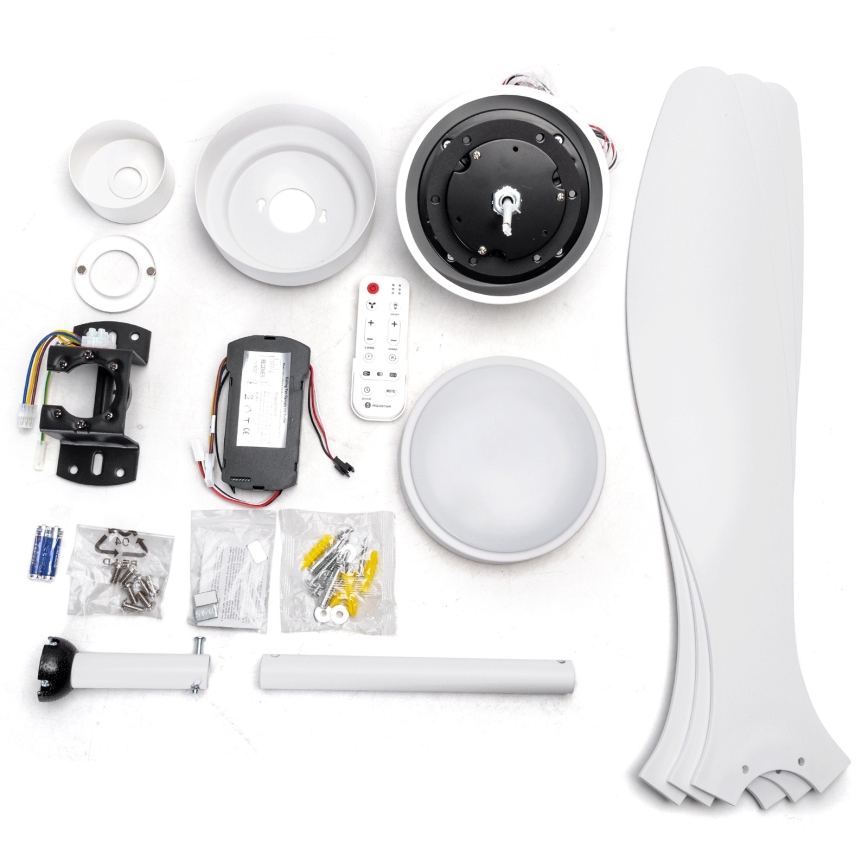 Aigostar - LED Hämardatav laeventilaator LED/20W/230V 2700-6500K 132cm valge + kaugjuhtimispult