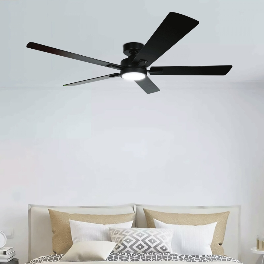 Aigostar - LED Hämardatav laeventilaator LED/20W/230V 2700-6500K 132cm pruun + kaugjuhtimispult