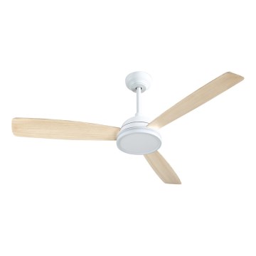 Aigostar - LED Hämardatav laeventilaator LED/20W/230V 2700-6500K 132cm valge/beež + kaugjuhtimispult