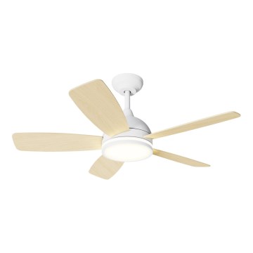 Aigostar - LED Hämardatav laeventilaator LED/20W/230V 2700-6500K 132cm valge/beež + kaugjuhtimispult