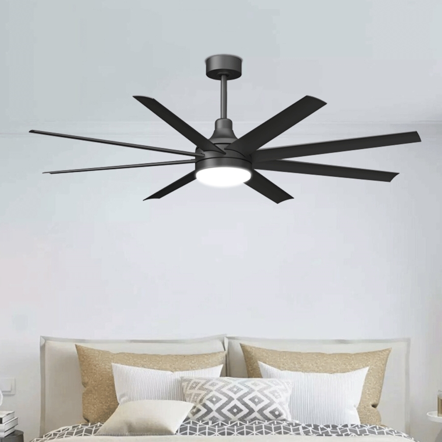 Aigostar - LED Hämardatav laeventilaator LED/24W/230V 2700-6500K 165cm must + kaugjuhtimispult