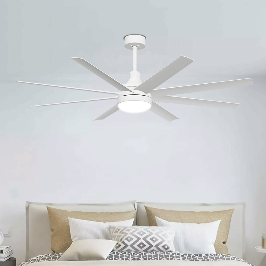 Aigostar - LED Hämardatav laeventilaator LED/24W/230V 2700-6500K d. 165 cm + kaugjuhtimispult valge
