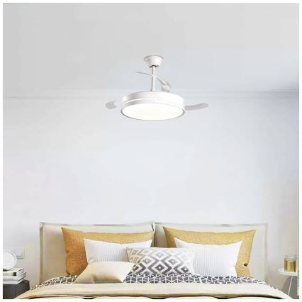 Aigostar - LED Hämardatav laeventilaator LED/36W/230V 2700-6500K d. 107 cm + kaugjuhtimispult valge