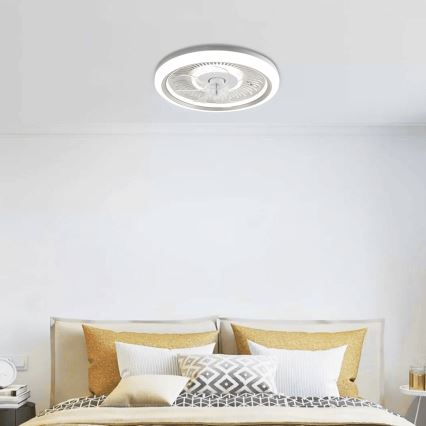 Aigostar - LED Hämardatav laeventilaator LED/40W/230V 2700/4000/6500K d. 50 cm + kaugjuhtimispult valge