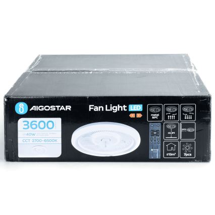 Aigostar - LED Hämardatav laeventilaator LED/40W/230V 2700/4000/6500K d. 50 cm + kaugjuhtimispult valge