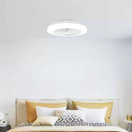 Aigostar - LED Hämardatav laeventilaator LED/40W/230V 2700-6500K d. 48 cm + kaugjuhtimispult valge