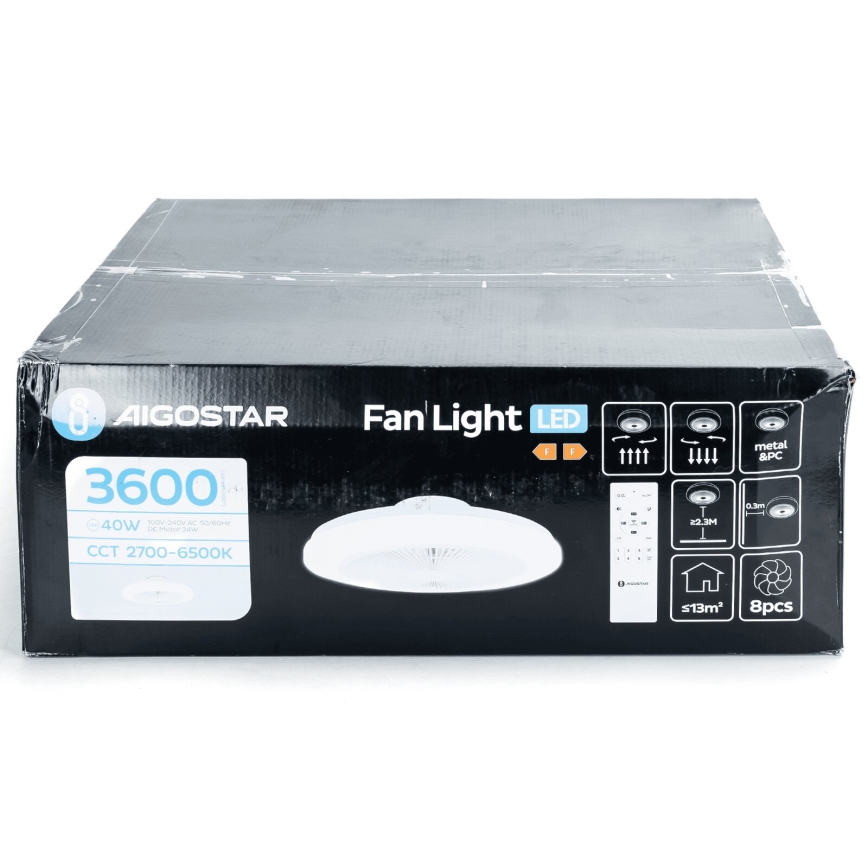 Aigostar - LED Hämardatav laeventilaator LED/40W/230V 2700-6500K d. 48 cm + kaugjuhtimispult valge
