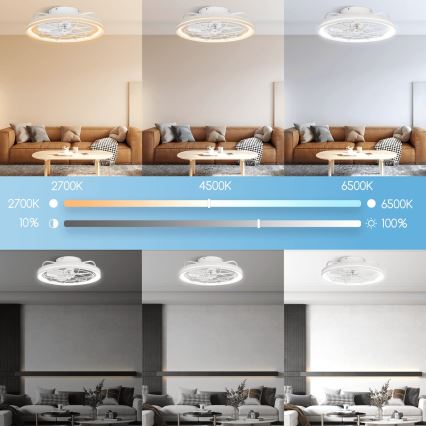 Aigostar - LED Hämardatav laeventilaator LED/40W/230V 2700-6500K d. 48 cm + kaugjuhtimispult valge