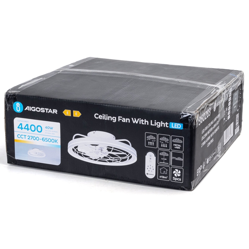 Aigostar - LED Hämardatav laeventilaator LED/40W/230V 2700-6500K d. 48 cm + kaugjuhtimispult valge
