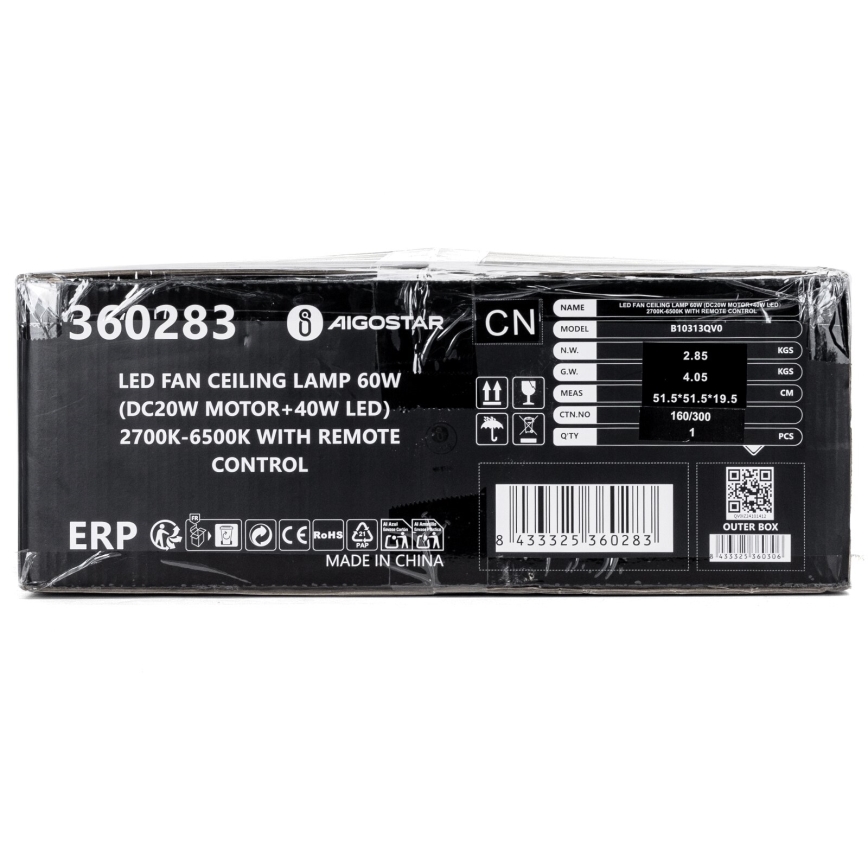 Aigostar - LED Hämardatav laeventilaator LED/40W/230V 2700-6500K d. 48 cm + kaugjuhtimispult valge