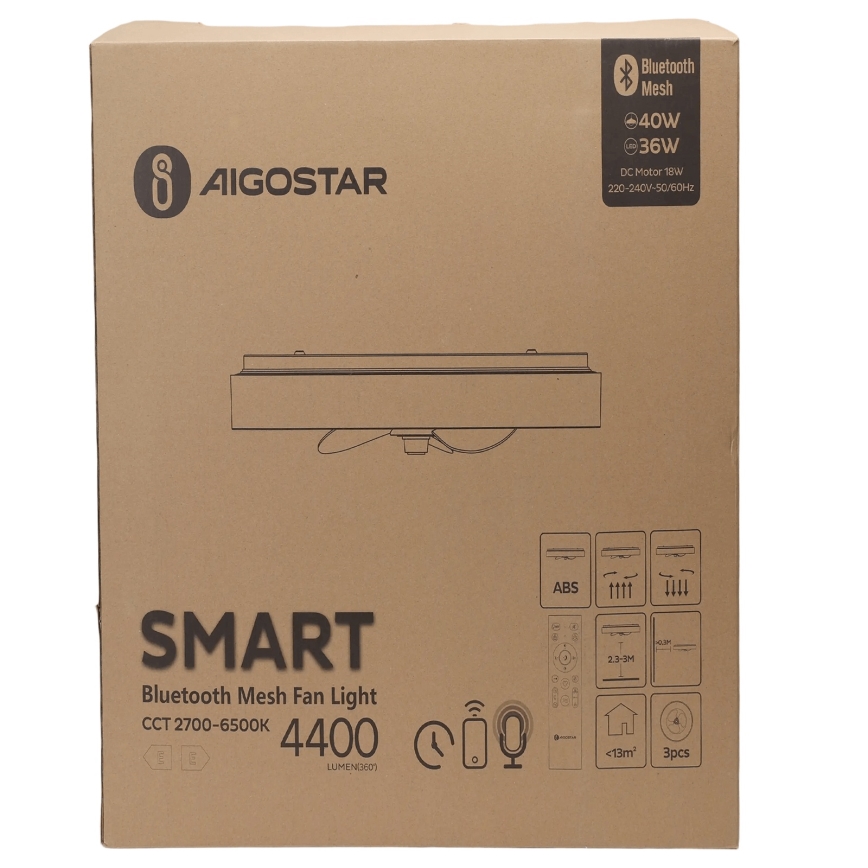 Aigostar - LED Hämardatav laeventilaator valgustiga MESH LED/40W/230V 2700-6500K must + kaugjuhtimispult