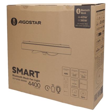 Aigostar - LED Hämardatav laeventilaator valgustiga MESH LED/40W/230V 2700-6500K must + kaugjuhtimispult