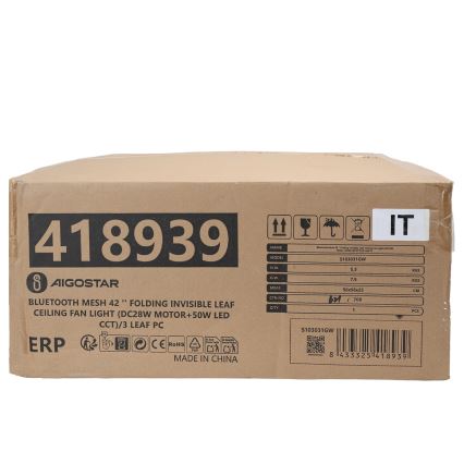 Aigostar - LED Hämardatav laeventilaator valgustiga MESH LED/50W/230V 2700-6500K valge + kaugjuhtimispult