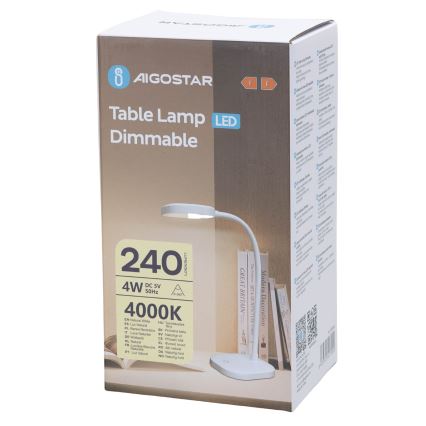 Aigostar - LED Hämardatav laualamp LED/4W/5V 4000K