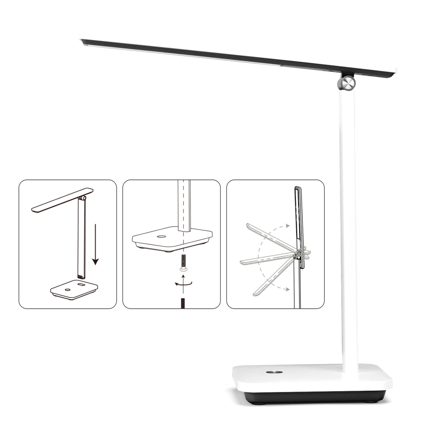 Aigostar - LED Hämardatav laualamp LED/5W/5V 3000-6500K valge/must
