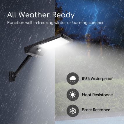 Aigostar - LED Hämardatav päikesepaneeliga lamp anduriga LED/2,3W/5,5V IP65 1800 mAh + kaugjuhtimispult