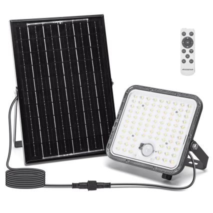 Aigostar - hämardatav päikesepaneeliga LED-prožektor anduriga LED/120W/3,4V 6500K IP66 8000 mAh + kaugjuhtimispult
