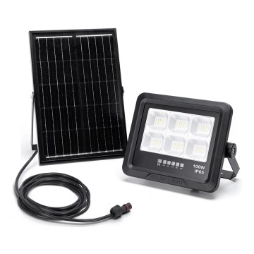 Aigostar - LED Hämardatav päikesepaneeliga prožektor LED/100W/3,4V IP65 + kaugjuhtimispult