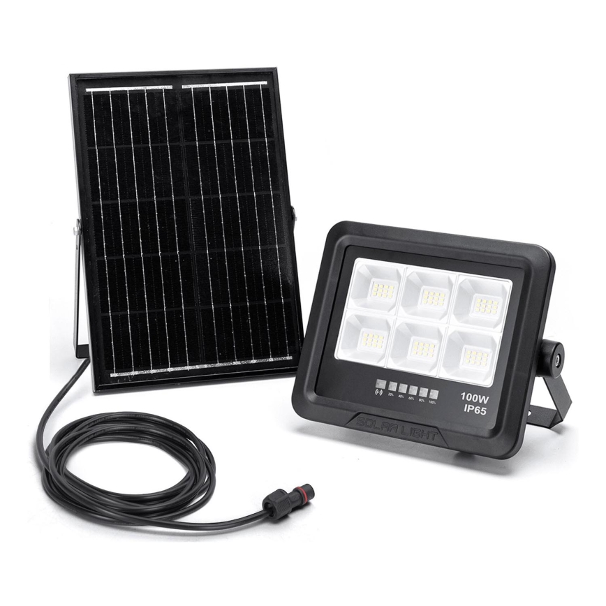 Aigostar - LED Hämardatav päikesepaneeliga prožektor LED/100W/3,4V IP65 + kaugjuhtimispult