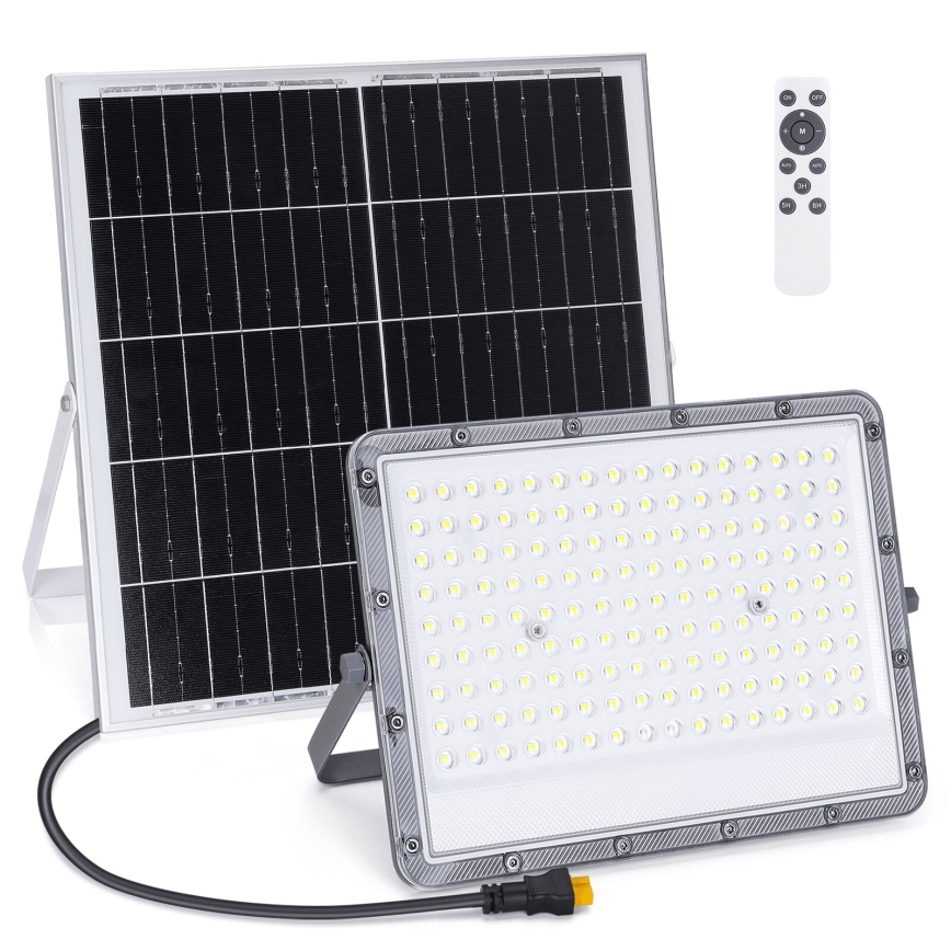 Aigostar - LED Hämardatav päikesepaneeliga prožektor LED/200W/3,2V IP65 20000 mAh + kaugjuhtimispult