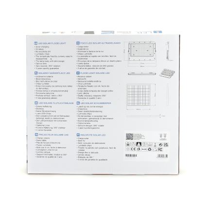 Aigostar - LED Hämardatav päikesepaneeliga prožektor LED/200W/3,2V IP65 20000 mAh + kaugjuhtimispult