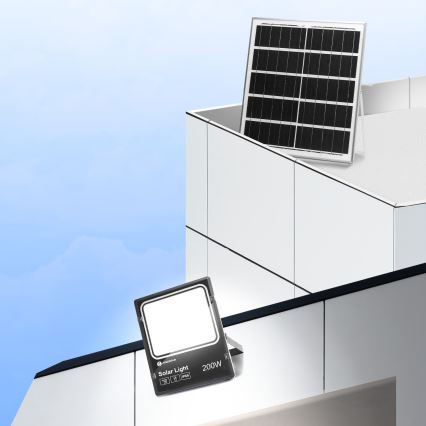 Aigostar - LED Hämardatav päikesepaneeliga prožektor LED/200W/3,2V IP66 + kaugjuhtimispult